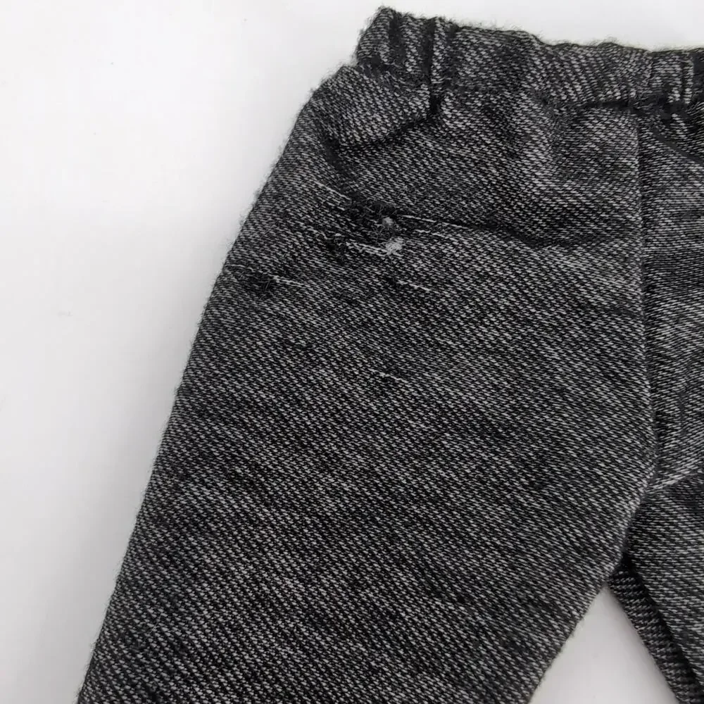 Unbranded Dark Gray Grey Almost Black Doll Full Length Leggings for 18